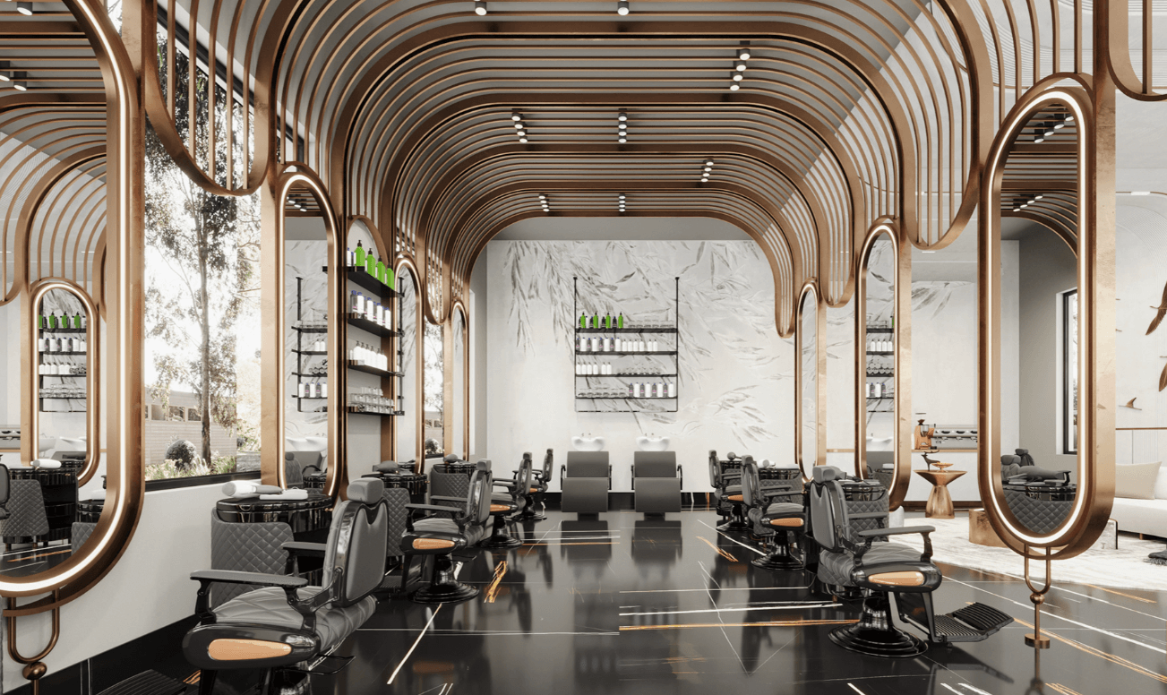 Luxury salon interior with modern design